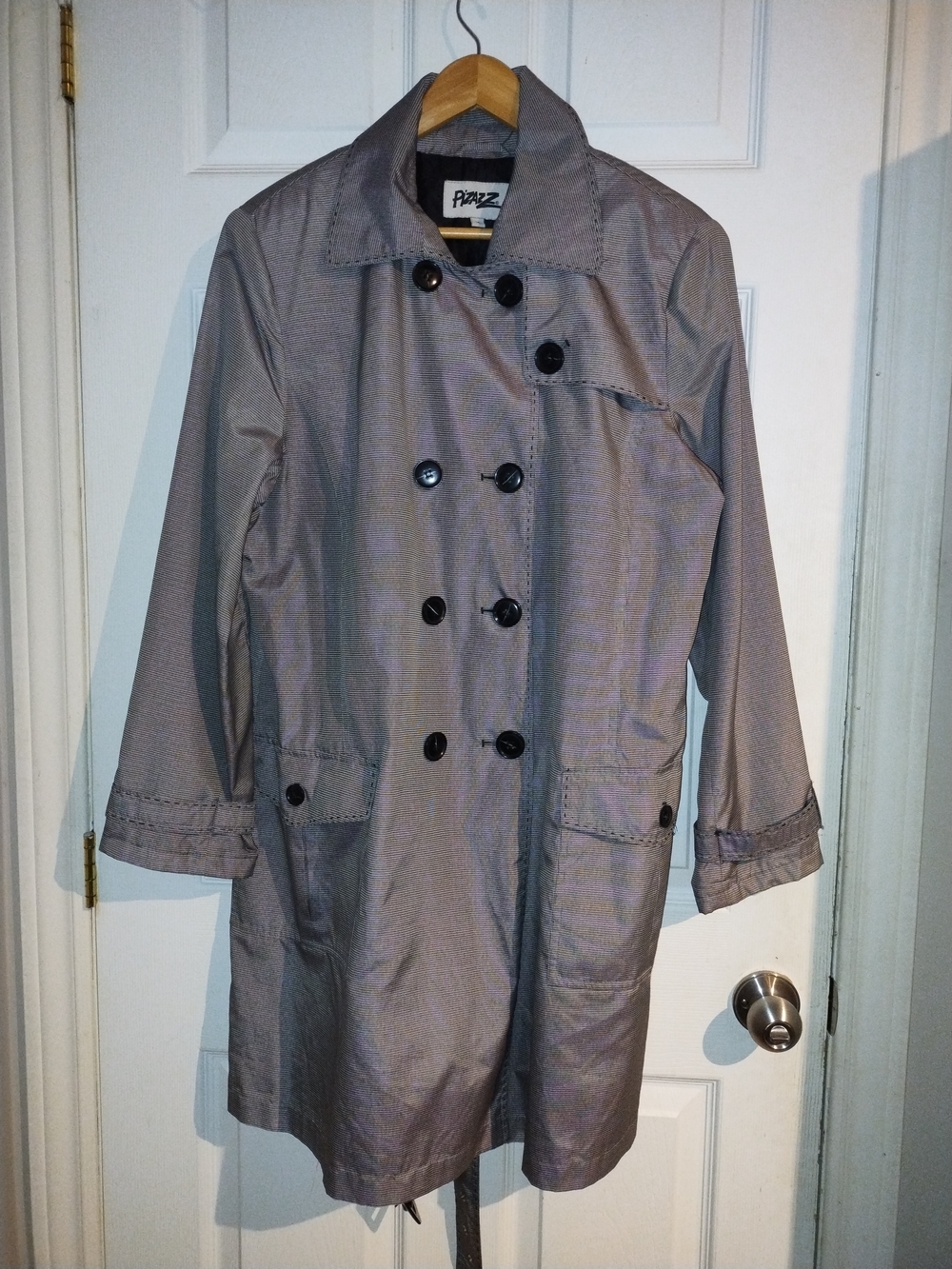 Gray Double-Breasted Trench Coat